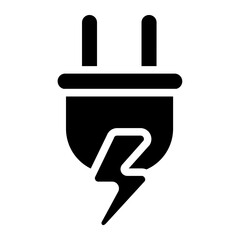 Plug charging Solid Icon