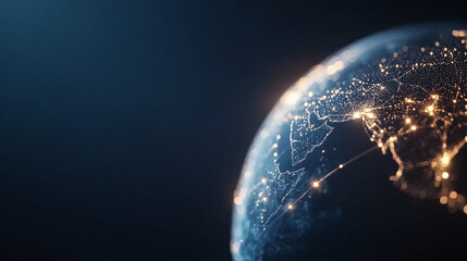 Earth globe split open to reveal an inner network of bright nodes and connections symbolizing data centers and their global links