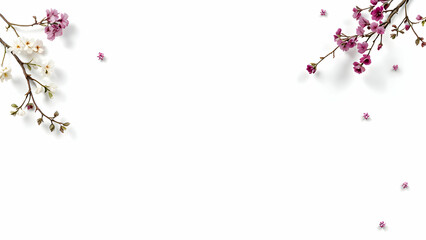 Naklejka premium pink flowers border