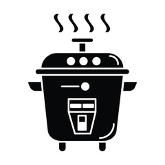 rice cooker icon vector on white background
