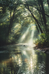 Obraz premium morning in the forest