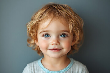 Naklejka premium portrait of an white little boy with a smile