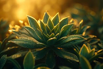 Fototapeta premium A close up of a plant with water droplets on it