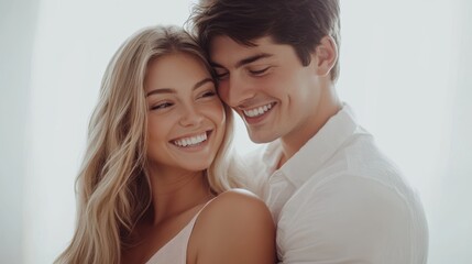 Fototapeta premium The Joyful Couple Embracing