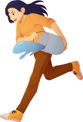 Woman Splashing Water Illustration