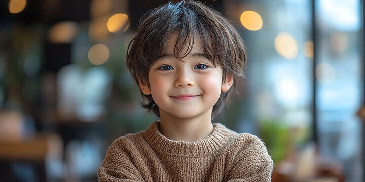 Portrait of an asian child looking at the camera