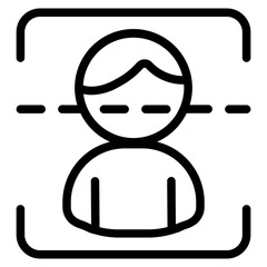 Face scan Line Icon