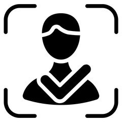 Face checkmark Solid Icon