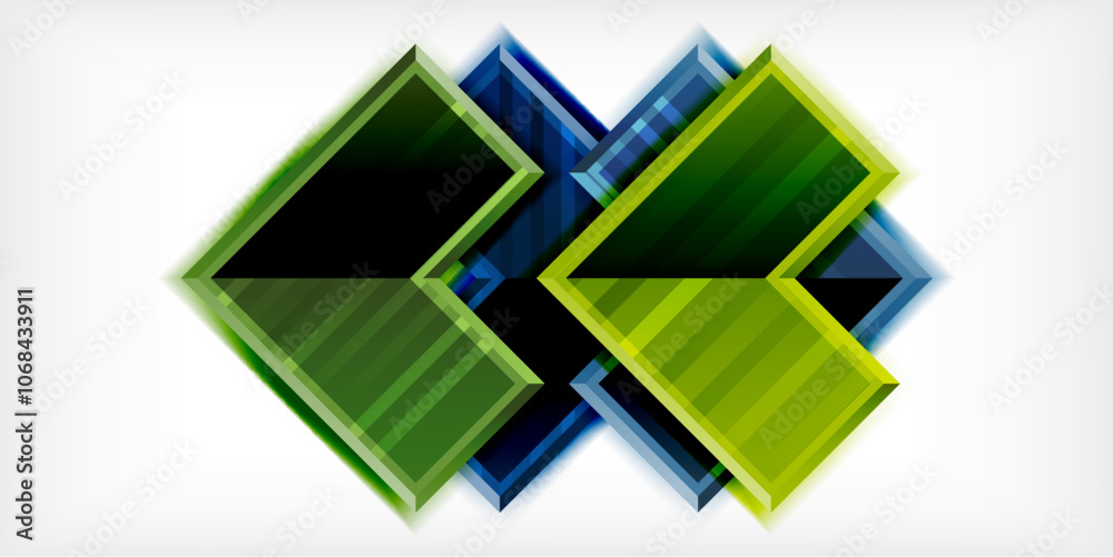 Aufkleber Arrow symbols created with 3d effects and line texture geometric abstract background