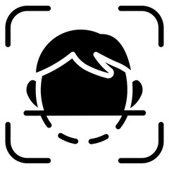 Face scan Solid Icon