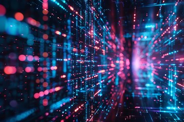 Futuristic technology wave background with glowing particles