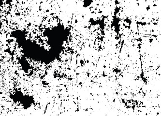 Textured black grunge background. Abstract illustration texture of cracks, chips, dot, splatter. Dirty monochrome pattern of the old worn surface. Png illustration