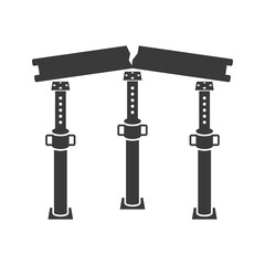 Ceiling supports to support concrete slabs glyph icon isolated on white background.Vector illustration