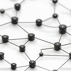 seamless 3D texture displays a network of nodes and connecting lines on a light, solid background. 