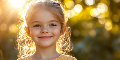 Fototapeta premium portrait of an white little girl with a smile