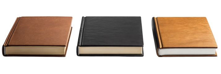 Collection of book with a cover isolated on transparent background