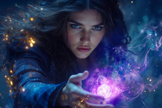 A woman holding a glowing orb in her hand