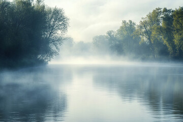 misty morning on the river
