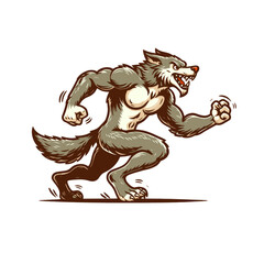 Obraz premium Werewolf mascot character isolated vector illustration