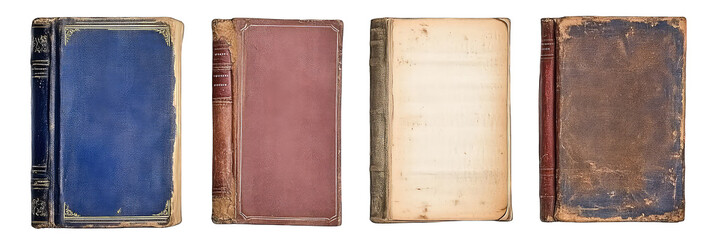 Collection of book with a cover isolated on transparent background