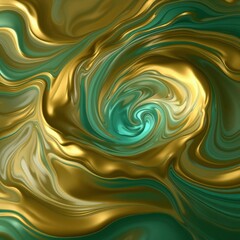 Fototapeta premium Golden Swirls of Tranquility: Mesmerizing Abstract Art for Home Decor, Wall Art, or Meditation