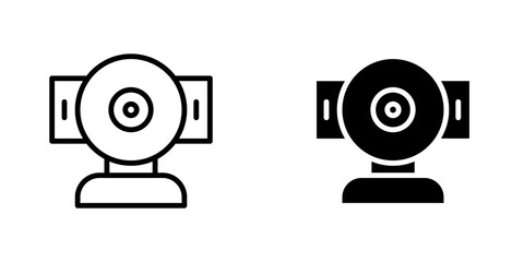 Webcam icon set. outlined and solid filled versions.