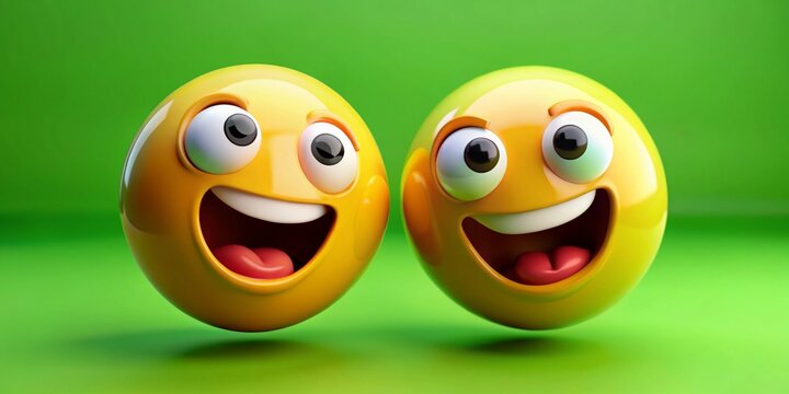 Crazy Funny Emoji Expressions on Green Screen - Seamless Loopable Pattern for Hilarious Moments, Perfect for Comedy, Entertainment, and Social Media Content Creation