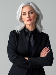 Studio portrait shot of a middle-aged business woman.