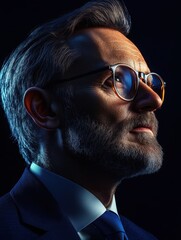  studio portrait shot of a middle-aged businessman. 