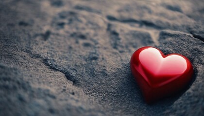 Fototapeta premium Stone Heart in Darkness, Heavy and Lifeless, Symbolizing Emptiness