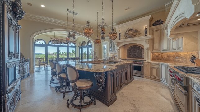 Elegant High-End Kitchen with Marble Finishes