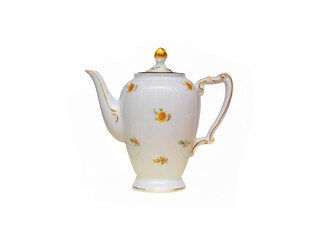antique teapot isolated on white background
