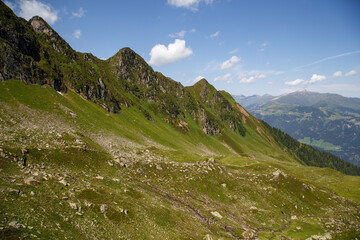 View from the Filzenkogel to the Ahornspitze in the background