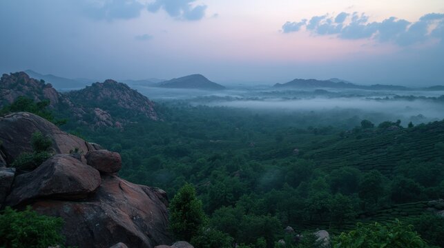 Scenic View of Araku Valley Rugged Hills at Dawn
