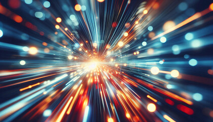 Abstract light burst in vivid colors, symbolizing energy, speed, and futuristic themes