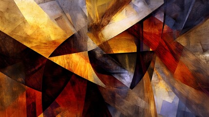 Abstract Geometric Composition with Warm and Earthy Tones