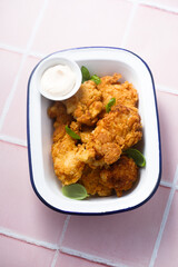 Traditional schnitzel with sauce