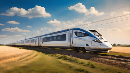 Naklejka premium train on the road