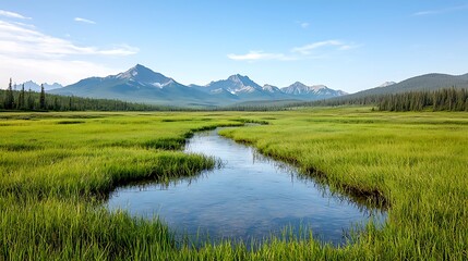 Fototapeta premium Explore breathtaking nature landscapes with majestic mountains and serene waterways
