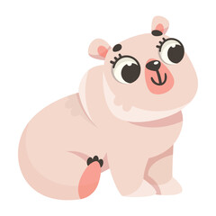 Bear Cub Polar Animal and Cold Arctic Fauna Vector Illustration