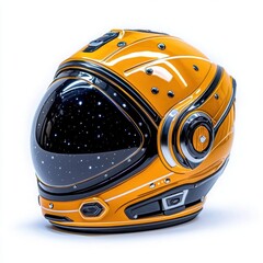 Fototapeta premium A photostock of a science fiction space helmet, isolated on white background, High Quality