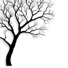 Obraz premium A photostock of a tree with bare branches in winter, isolated on white background, High Quality