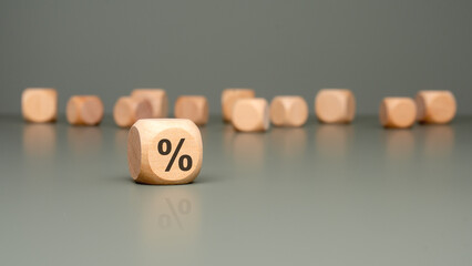 Wooden Percentage Dice designed specifically for use in various Financial Themes and contexts