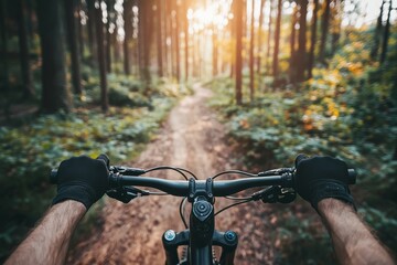 Embracing Nature: A Thrilling Mountain Biking Adventure Through Enchanted Forest Trails at Sunset