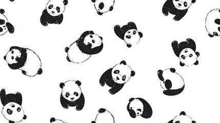 Obraz premium sweet cute animal seamless pattern