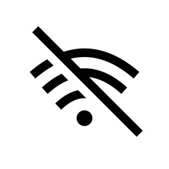 No internet icon in black and outline style