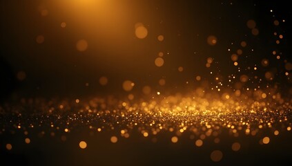 Obraz premium Gold shimmering particle background for web design and creative projects, diagonal light beam