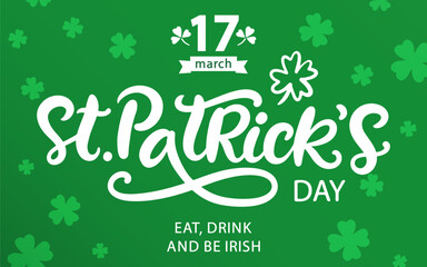 Happy Saint Patricks Day Banner Vector Typography