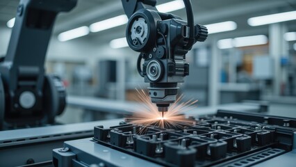 Fototapeta premium Precision Robotic Arm in Industrial Application