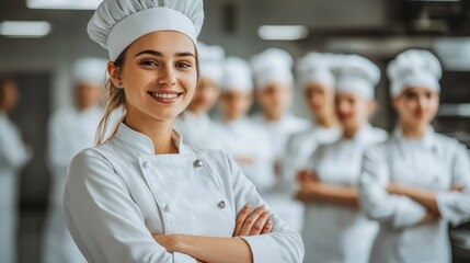 Female Supervisor in Restaurant Kitchen Leadership Role